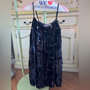 Kimchi Blue Midnight Velvet Dress with Floral Accents